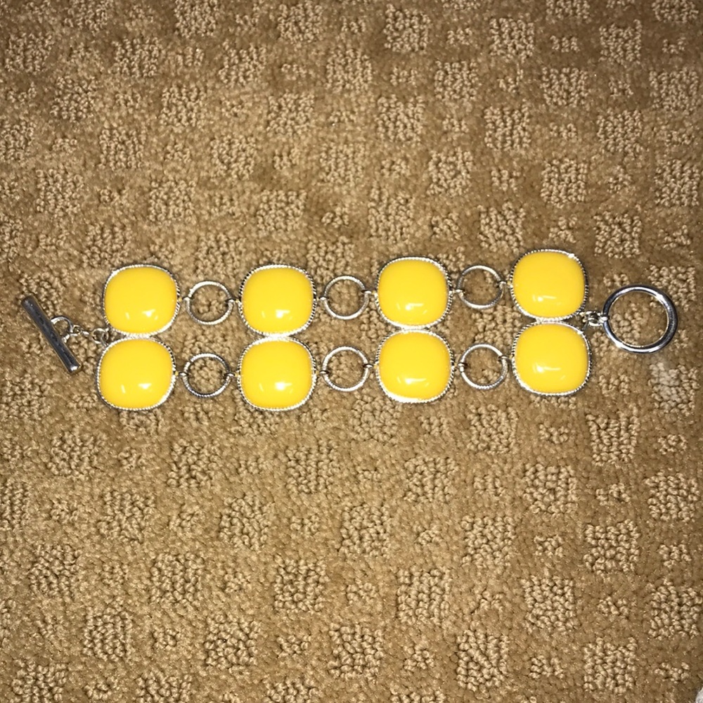 Yellow Circle bracelet.